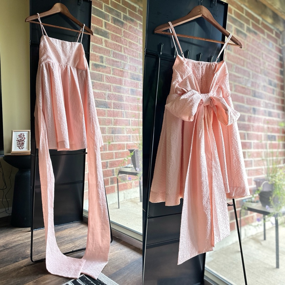 MARBLE Light Pink Babydoll Mini Dress